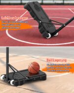 Basketballständer 155–210 cm höhenverstellbar – Bruchsichere Rückwand mit Rollen für Kinder – Bild 4