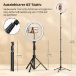 ATUMTEK 12" Ringlicht mit 63" Stativ – Professionelle LED-Beleuchtung für Content Creator – Bild 4