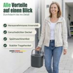 YourCasa Biomülleimer 4L mit herausnehmbarem Sieb – Geruchsdicht für die Küche – Bild 5