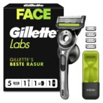 Gillette Labs Nassrasierer mit Reinigungselement – Premium Herrenrasierer mit 5 Klingen
