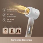 dreame Hair Glory Haartrockner mit Negativ-Ionen-Technologie & 110.000 U/min – Schnelles, schonendes Trocknen für alle Haartypen – Bild 2