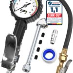 GERCHWAY Reifenfüller mit Manometer 0-10 bar – Profi-Druckluftprüfer mit 50 cm Schlauch