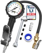 GERCHWAY Reifenfüller mit Manometer 0-10 bar – Profi-Druckluftprüfer mit 50 cm Schlauch