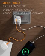 TESSAN 2er Pack Reiseadapter Typ G – 3 in 1 UK Stecker mit USB C & USB A für Grossbritannien – Bild 5