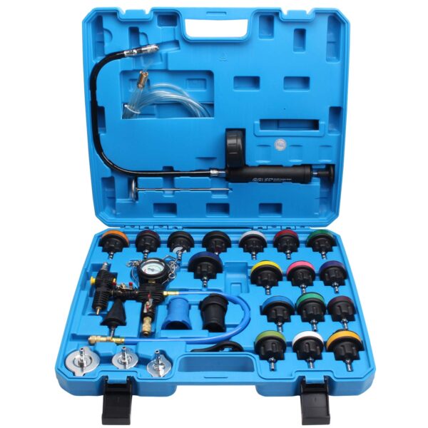 CCLIFE 28-tlg. Kühlsystemtester-Set mit 17 Adaptern – Dichtheitsprüfung & Befüllung