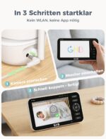 GHB Babyphone 5 Zoll 720P HD mit Infrarot-Nachtsicht & 168h Akkulaufzeit – Sicheres Babyphon – Bild 7