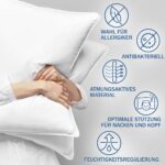 FAM HOME Kopfkissen 80x80 2er Set – Mikrofaser Allergiker-Kissen mit optimaler Nackenstütze – Bild 3