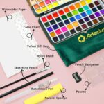 Artecho Aquarellfarben Set 100 Farben – Komplett-Set mit Pinseln & Aquarellpapier – Bild 4