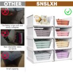 SNSLXH Kleiderschrank Organizer 5er Pack – Stapelbare Aufbewahrungsboxen mit Schubladen für optimale Ordnung – Bild 3