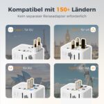 TESSAN Universal Reiseadapter – 4 USB & AC Steckdose für 150+ Länder – Bild 2