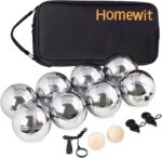 Homewit Boule Set mit 8 Metallkugeln – Profi Boccia & Petanque für Garten & Strand