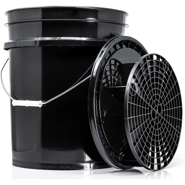 detailmate Black & White Wascheimer Set 20L – Professionelle Autowäsche mit GritGuard System