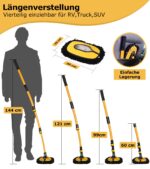 Teleskop-Waschbürste 144 cm mit 15° Bogen & Mikrosfaser-Mopköpfen – Kratzerfreie Autoreinigung – Bild 2