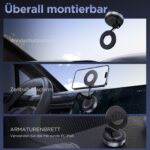 MSXTTLY Magnetische Autohalterung mit Vakuum-Saugnapf – 360° drehbar für iPhone & Android – Bild 3