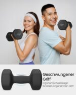 SONGMICS Kurzhanteln 2er Set 10 kg mit Neopren-Beschichtung – Hexagon Hanteln für Krafttraining – Bild 3
