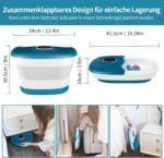 KNQZE Fusssprudelbad mit Heizung & Massage – Faltbar mit 16 Akupressurrollen für Zuhause – Bild 7