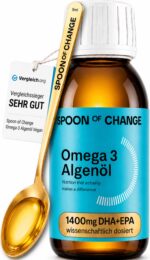 Omega-3 Algenöl vegan mit DHA & EPA – Triglycerid-Form, Vitamin D3 & Zitrone