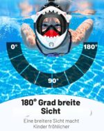 Urmaxs Kinder-Schnorchelmaske mit 180° Panoramablick – Vollgesichtsmaske mit Sicherheitssystem – Bild 2
