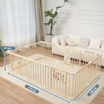 FUN KEKEKE Holz-Laufstall faltbar 214×141×61 cm – Sicherer Spielbereich für Babys 1–3 Jahre – Bild 2