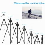 Victiv Kamera Stativ 52–185 cm mit abnehmbarem 3-Wege-Kopf – Aluminium Fotostativ für DSLR & Smartphone – Bild 6