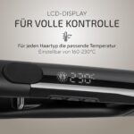 hihair Glätteisen mit Gleam-Flow Ionen-Technologie & LCD-Display – Schnelles Styling für seidig glattes, glänzendes Haar – Bild 6