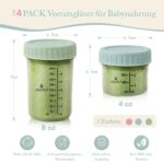 ACEPRUT 14er Set Glas-Behälter für Babynahrung – BPA-frei & auslaufsicher – Bild 3