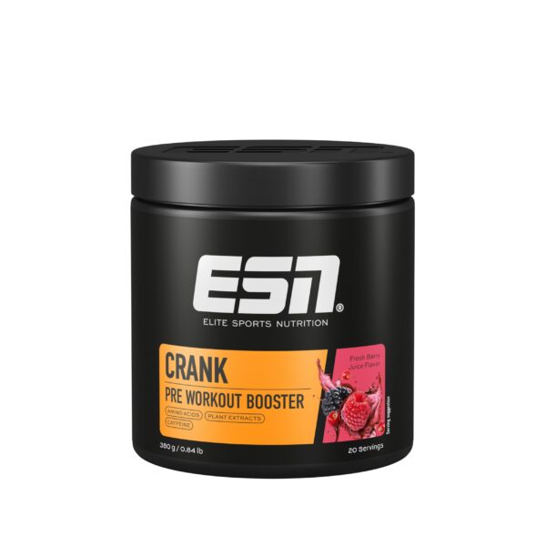 ESN Crank Pre Workout Booster 380 g – Fresh Berry Juice Geschmack, vegan