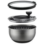 SILBERTHAL Salatschleuder 4,5L Edelstahl mit Kurbelantrieb – Platzsparend & Spülmaschinenfest