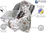 Medi Partners Einschlagdecke Baby 85x85cm – Baumwolle & Minky für Babyschale & Kinderwagen – Bild 5