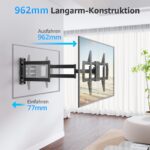 MOUNTUP 962mm Langarm TV-Wandhalterung 42-75 Zoll – Schwenkbar & Neigbar bis 45kg – Bild 4