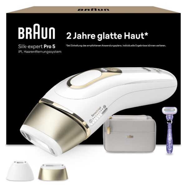 Braun Silk·expert Pro 5 IPL-Haarentfernungsgerät – Dauerhafte Haarentfernung für Zuhause