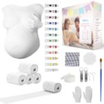 Hipsty Gipsabdruck Babybauch Set – 23m Gipsbinden mit 12 Acrylfarben & Zubehör
