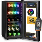 Sommertal Getränkekühlschrank GK50 50L – Glastür mit RGB LED, Touchscreen & Kindersicherung