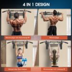 DH FitLife 4in1 Klimmzugstange – Multifunktionale Wandmontage für Ganzkörpertraining bis 200 kg – Bild 6