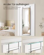 SONGMICS Ganzkörperspiegel 120 x 40 cm – Wandspiegel mit Aluminiumrahmen, Hartglas & Sicherheitsfolie – Bild 5