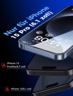 MAGIC JOHN Displayschutz iPhone 15 Pro – 2er Set mit Auto-Dust-Eliminierung & 9H Härte – Bild 2