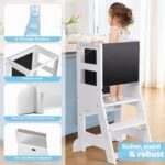 KIDINIX Lernturm höhenverstellbar mit Whiteboard & Kreidetafel – Montessori Küchenhilfe für Kleinkinder – Bild 3
