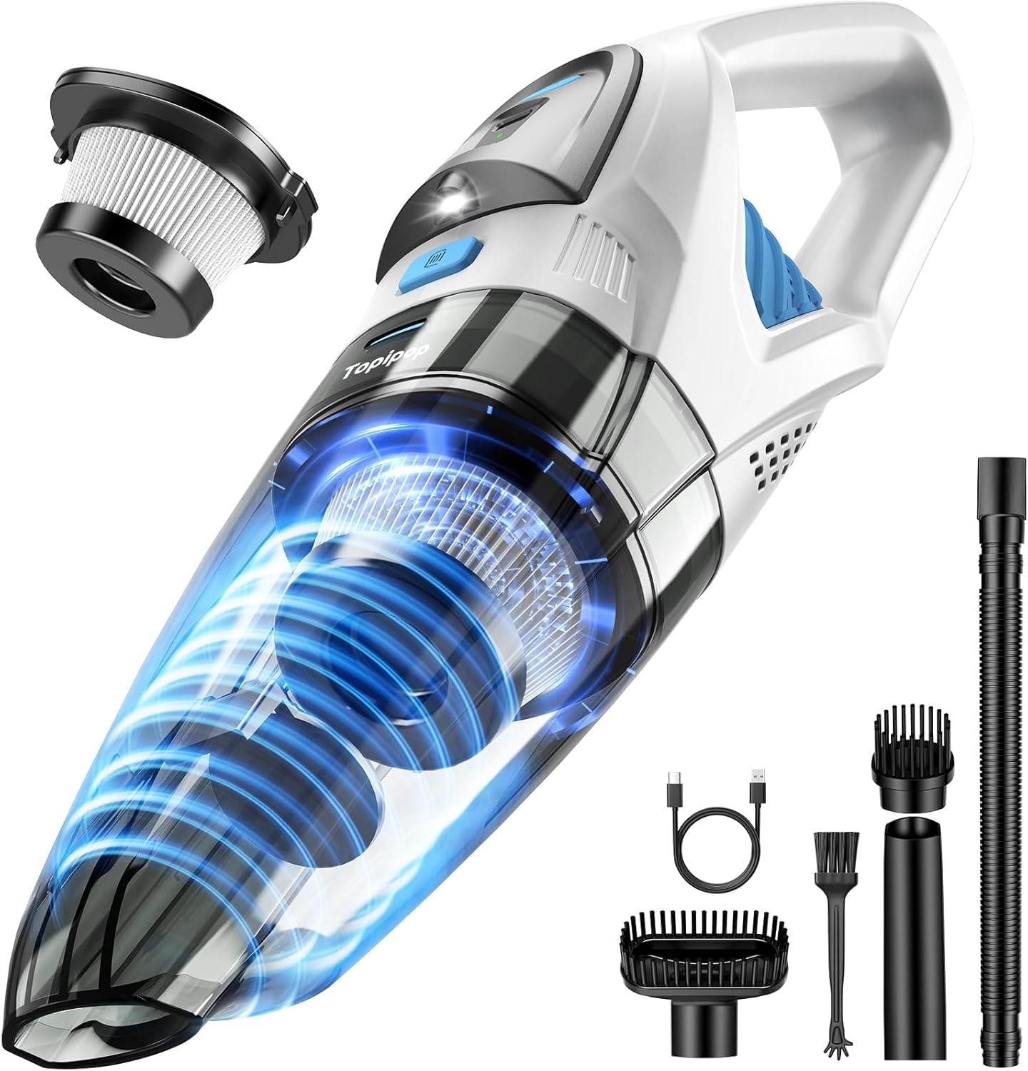 71LgDz0QnRL._SY1500_.jpg Topipop Akku-Handstaubsauger 25000Pa – Kabelloser Staubsauger mit HEPA-Filter & Zubehör – Bild 1