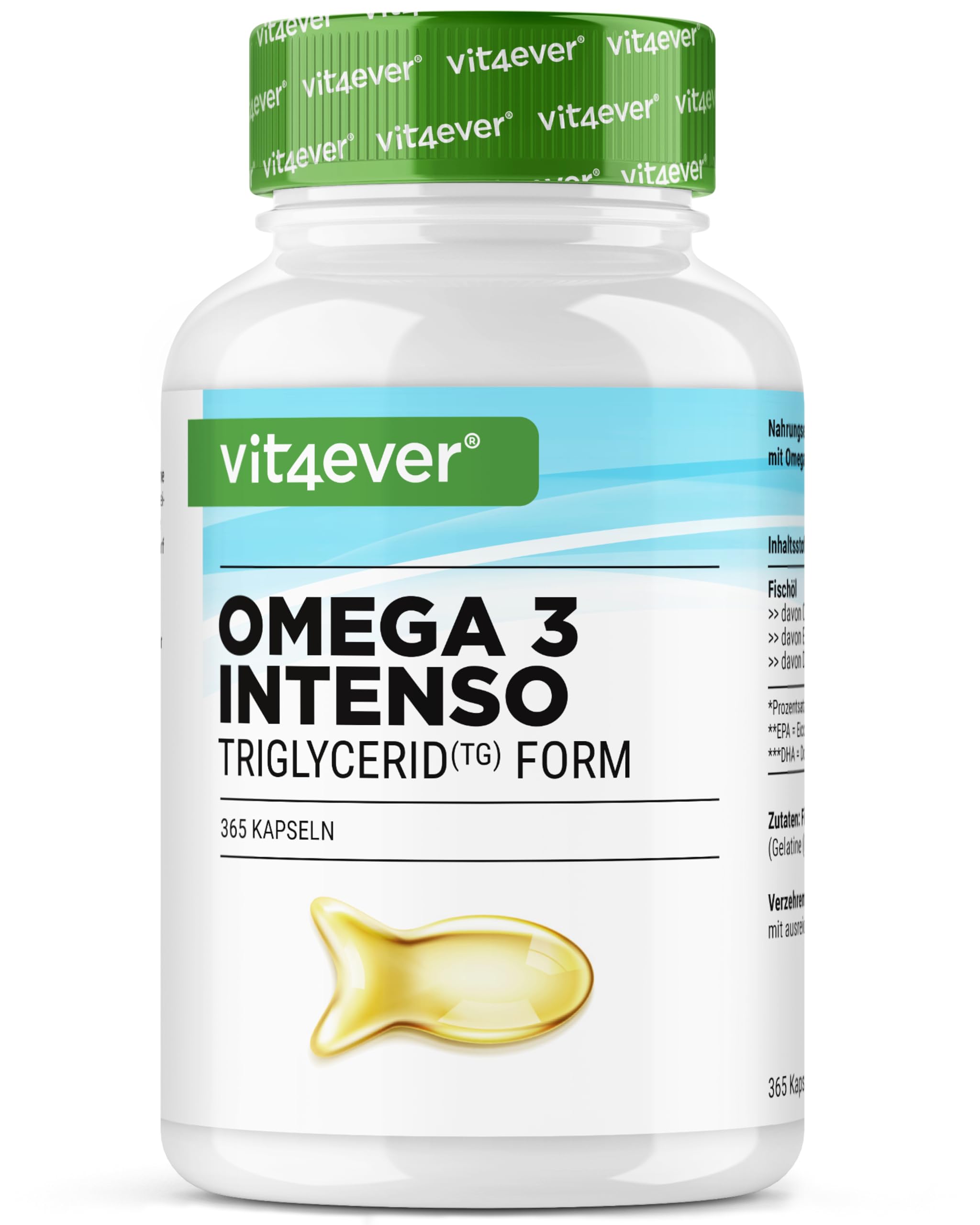 71Lk2saqMzL._SY2560_.jpg Vit4ever Omega-3 365 Kapseln – 80% hochdosiert mit EPA & DHA – Triglycerid-Form – Bild 1