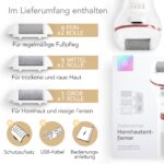 Essy Elektrische Fussfeile Wiederaufladbar mit 5 Austauschwalzen – Professionelle Hornhautentfernung – Bild 6