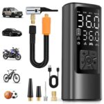 HOVVIDA Elektrische Luftpumpe 5200mAh – Tragbarer Kompressor mit Auto-Abschaltung für Fahrrad, Auto, Motorrad