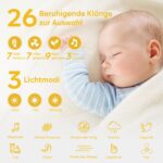 Easy@Home Weissrausch-Soundmaschine – tragbare Einschlafhilfe mit 26 Sounds & LED-Nachtlicht – Bild 2