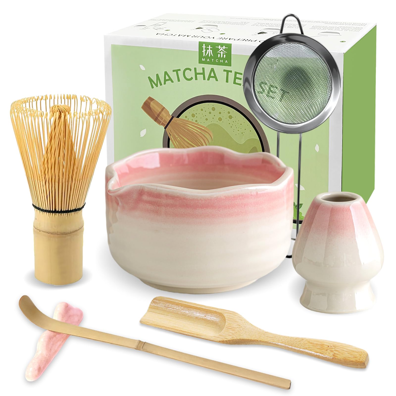 71LyW5wuoJL._SY1600_.jpg JBER Matcha Set 7-teilig – Bambus Whisk & Keramikschale für authentische japanische Teezeremonie – Bild 1