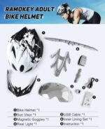 RaMokey Fahrradhelm 57-62 cm mit LED-Licht & Magnetvisier – Sicherheitshelm für Damen & Herren – Bild 7