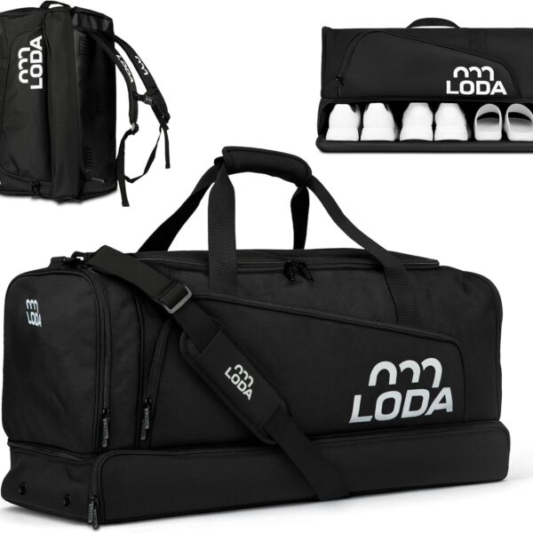 LODA Team 68L Sporttasche – Schuhfach, Nassfach & Rucksackfunktion für Sport & Reisen