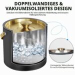 iHoo 3.2L Eiskübel mit Deckel & Schaufel – Vakuumisolierter Edelstahl-Weinkühler – Bild 6