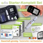 adia Blutzuckermessgerät Maxi-Sparset mg/dL mit 110 Teststreifen & Lanzetten – Bild 2