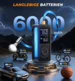 Fshyos Elektrische Luftpumpe 150 PSI mit 6000-mAh-Akku – tragbarer Kompressor für Auto, Fahrrad & Motorrad – Bild 4