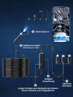Acoath Endoskopkamera 1920P HD mit 8 LEDs – IP67 Inspektionskamera für Android & iOS – Bild 9