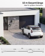 dé Typ 2 Ladekabel Schuko 3,7kW – 10m App-Steuerung 6-16A für E-Autos – Bild 6